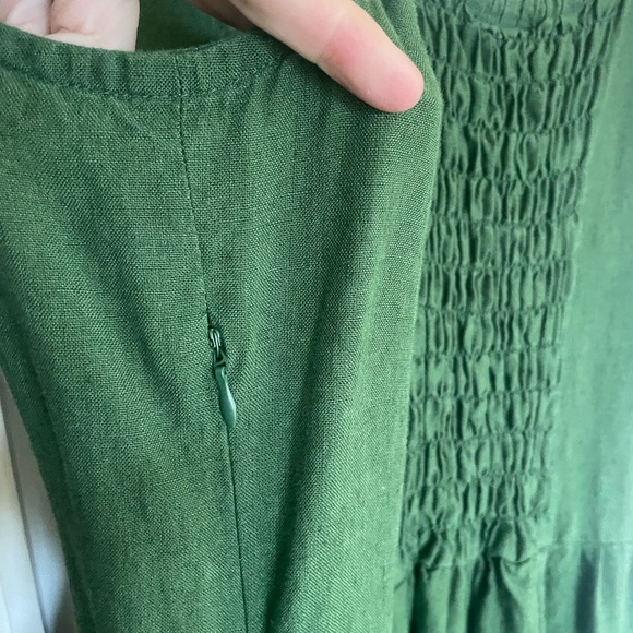 Son de Flor Dark green linen dress - Picture 7 of 7